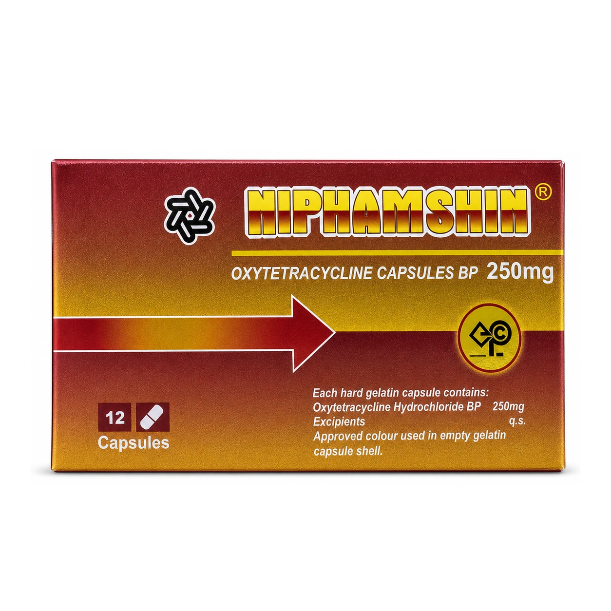 Niphamshin Oxytetracycline Hydrochloride BP 250 mg Hard Gelatin Capsules x 12 Capsules