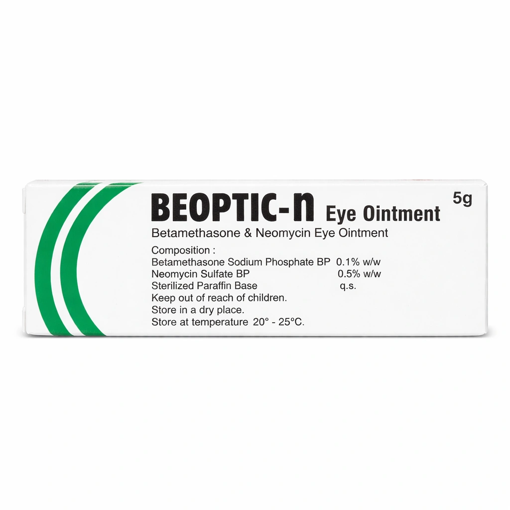 Beoptic-N Betamethasone Sodium Phosphate 0.1% + Neomycin Sulfate 0.5% Eye Ointment 5 g