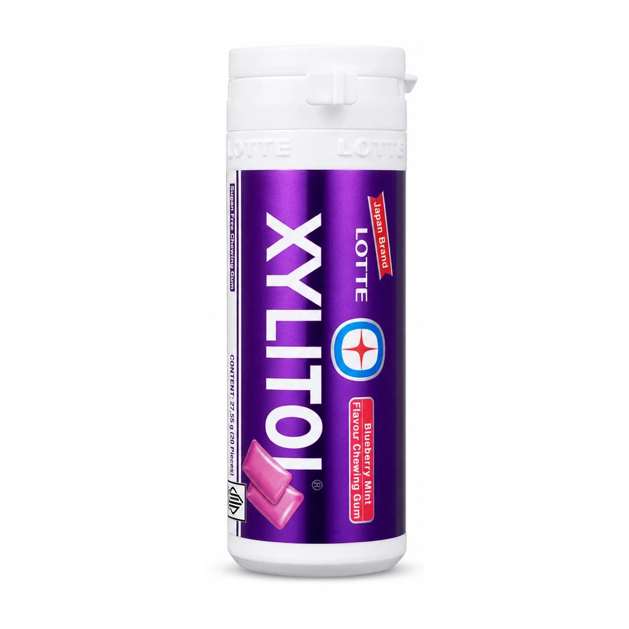 Lotte Xylitol Blueberry Mint Sugar-Free Chewing Gum 27.55 g x 20 pieces