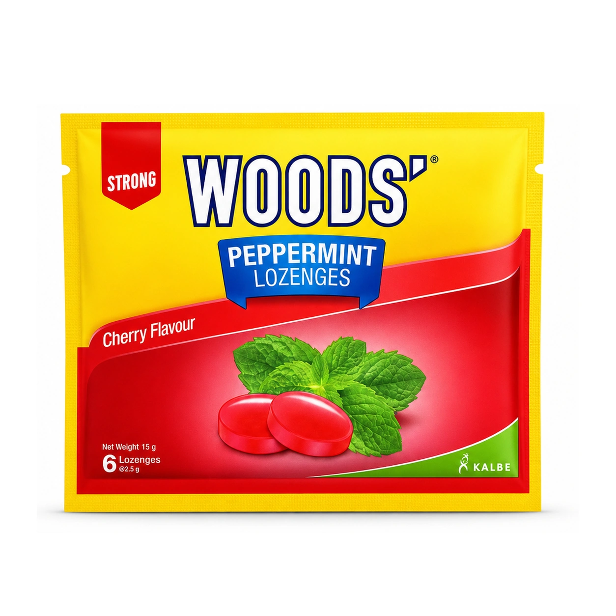 WOODS' Peppermint Lozenges Cherry Flavour 15 g x 6 lozenges