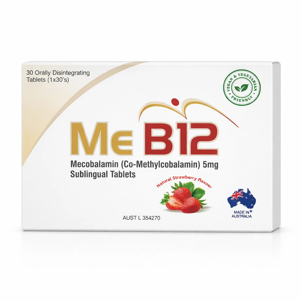 Me B12 Mecobalamin (Co-Methylcobalamin) 5 mg Sublingual Tablets x 30 Tablets