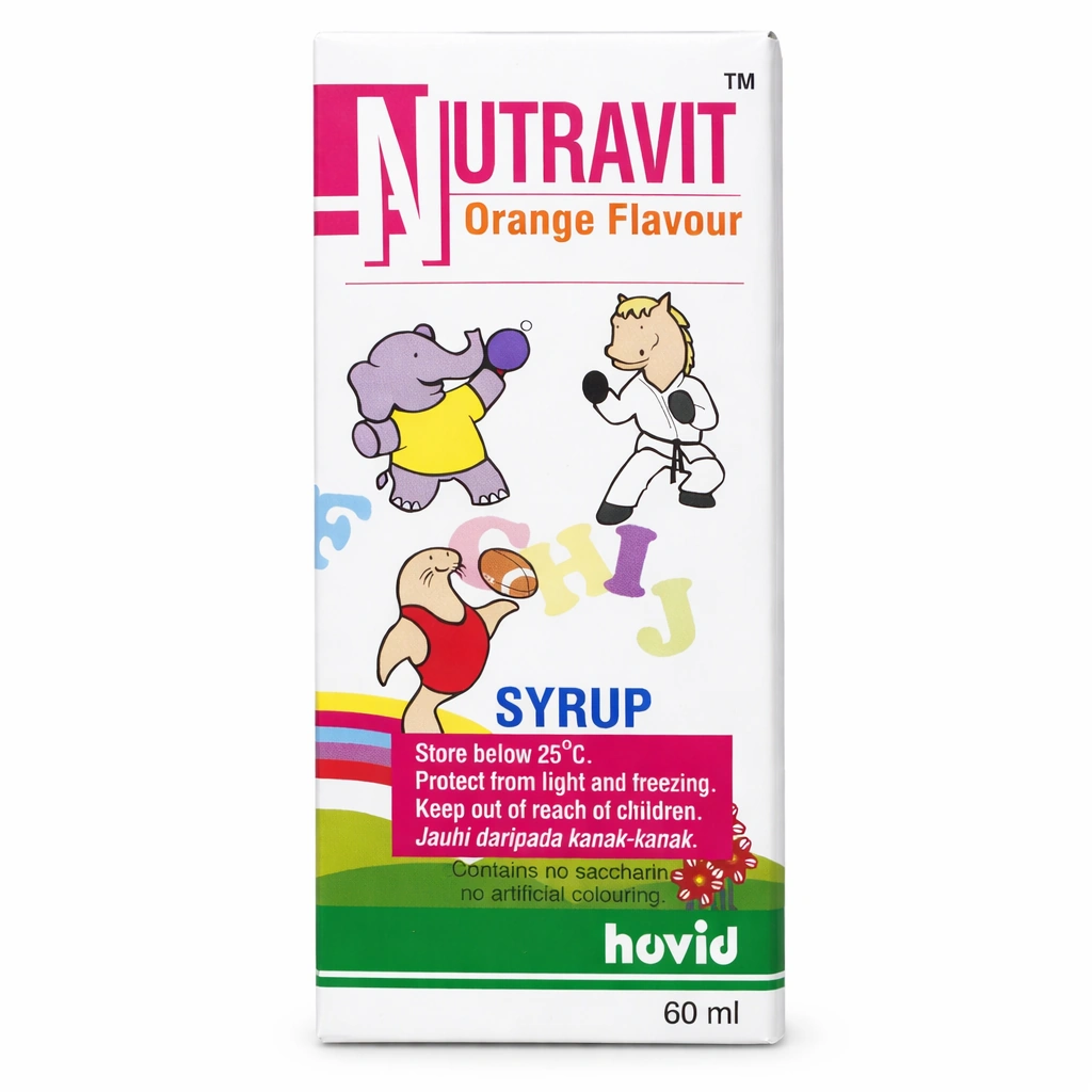Hovid Nutravit Multivitamin + Lysine Syrup Orange Flavour 60 ml