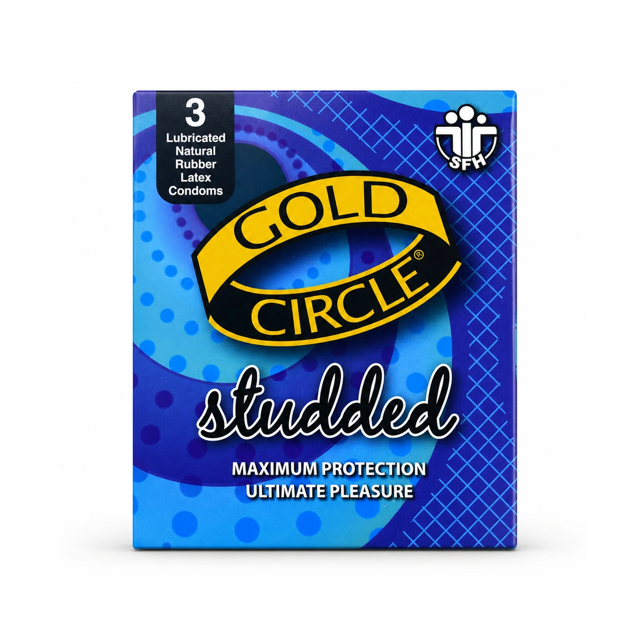 Gold Circle Studded Latex Condoms x 3 Condoms