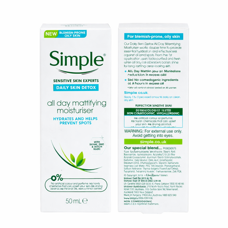 Simple Daily Skin Detox All Day Mattifying Moisturiser 50 ml (1.7 fl oz)