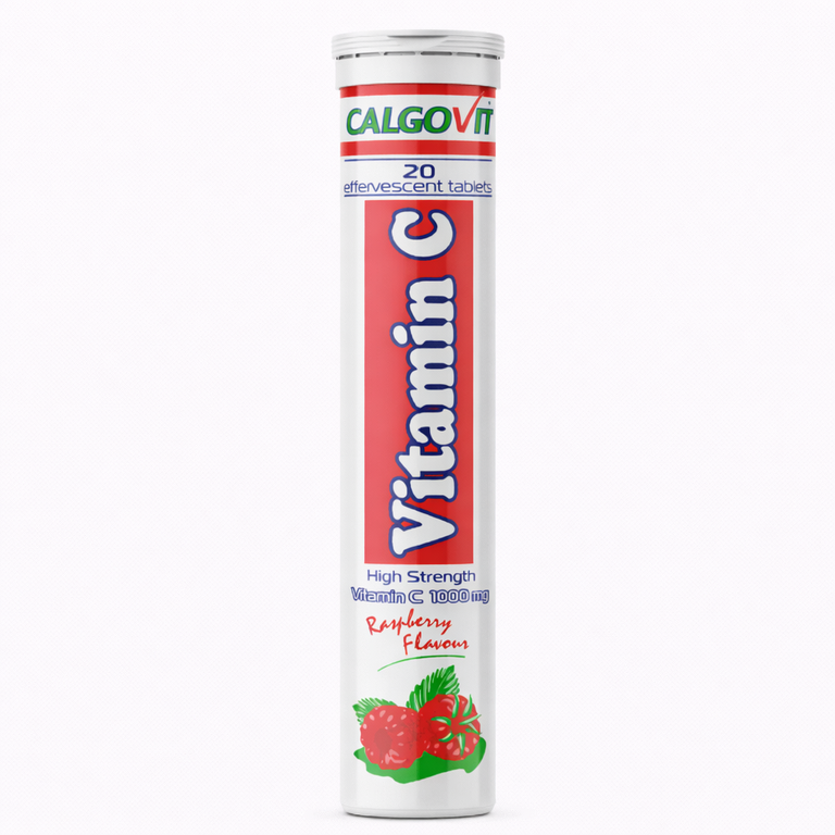 Calgovit Vitamin C Effervescent Tablets Strawberry 1000 mg x 20 effervescent tablets