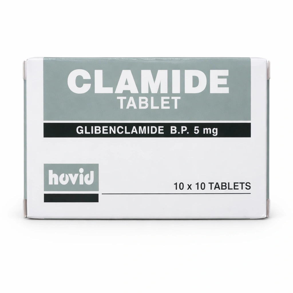 Hovid Clamide Glibenclamide BP 5 mg Tablets x 100 Tablets