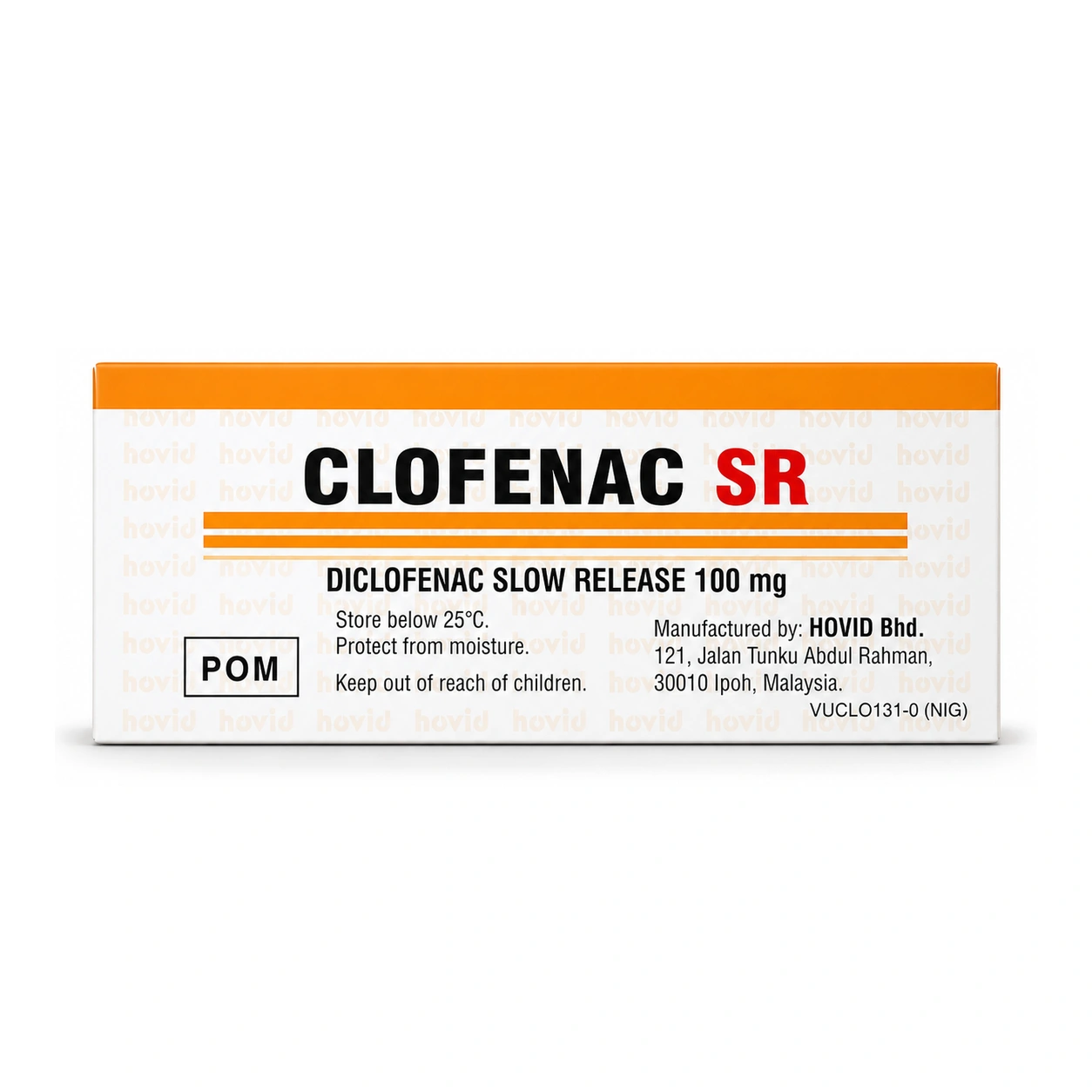 Hovid Clofenac SR Diclofenac Sodium 100 mg Slow-Release Film-Coated Tablets x 100 Tablets