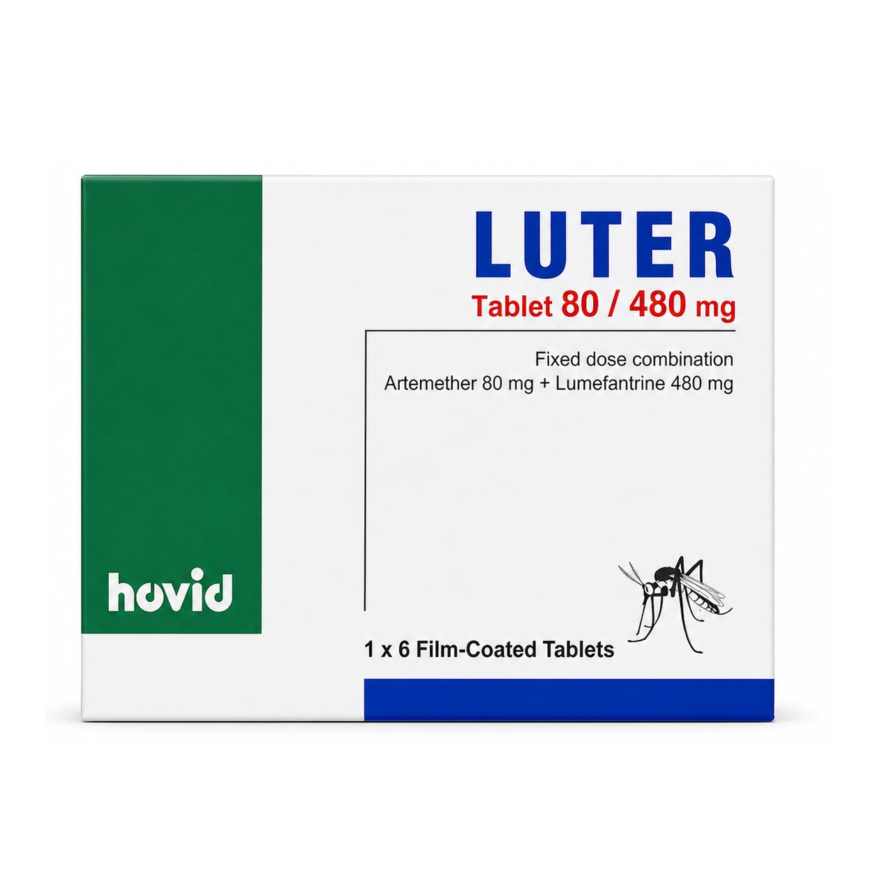 Luter Artemether 80 mg + Lumefantrine 480 mg Film-Coated Tablets x 6 Tablets