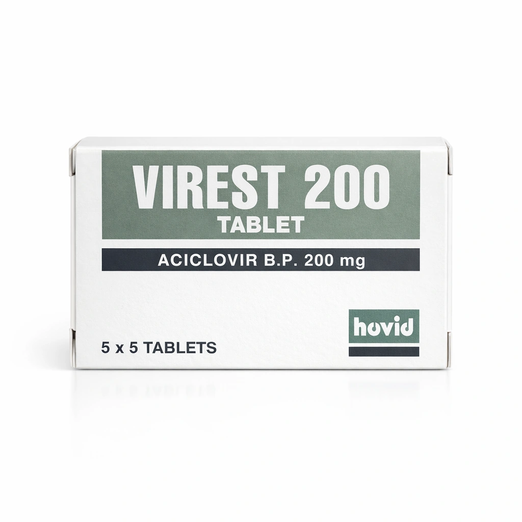 Virest 200 Tablet (Aciclovir B.P. 200 mg) x 25 Tablets x 5 Tablets