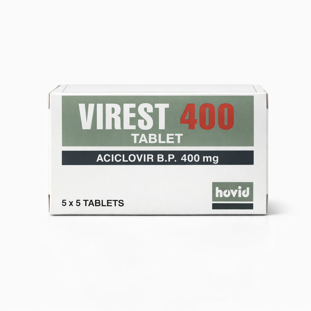 Virest 400 Tablet (Aciclovir B.P. 400 mg) x 25 Tablets x 5 Tablets