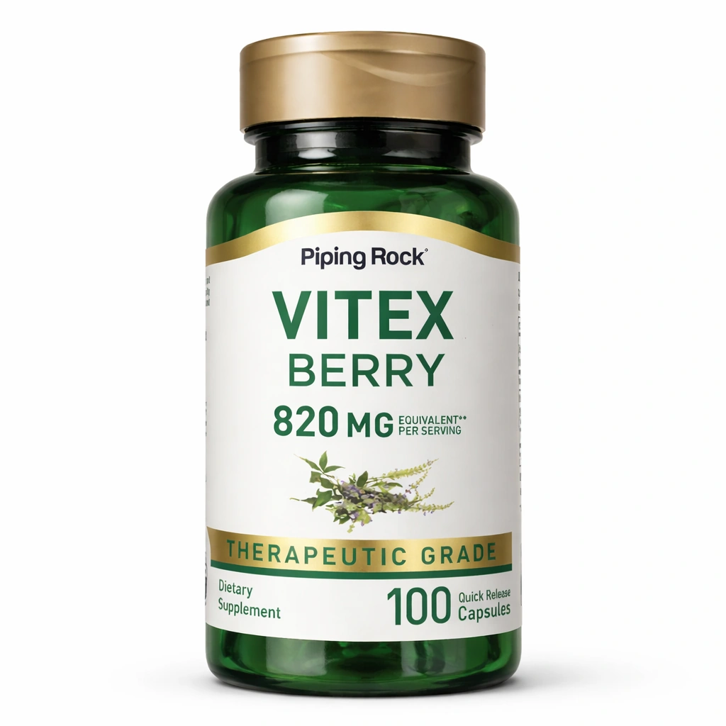 Piping Rock Vitex (Chasteberry Fruit) 820 mg Quick Release Capsules x 100 Capsules